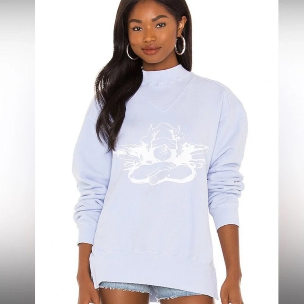 Boys Lie Don’t Stop Loving Me Crewneck in Blue